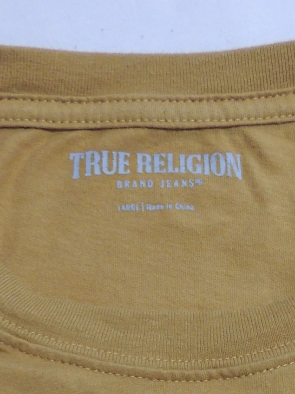 True Religion Shirt Men X Large Mustard Yellow Black Long Sleeve Shirt